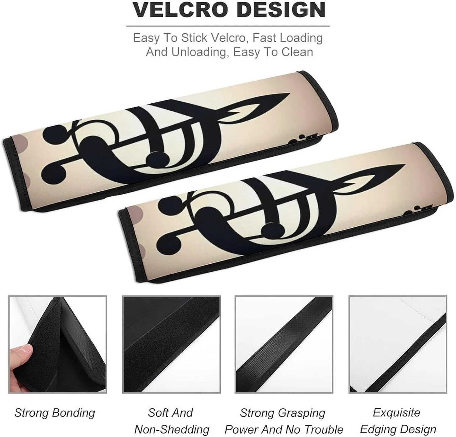 Music Note Print Auto Seat Belt Cover 2PCS Universal Car Seat Belt Shoulder Protector Pad, Protect Your Shoulders and Neck for Car Seat Belt, Shoulder Bag, Backpack