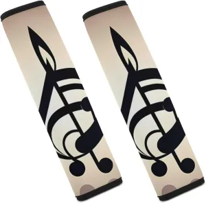 Music Note Print Auto Seat Belt Cover 2PCS Universal Car Seat Belt Shoulder Protector Pad, Protect Your Shoulders and Neck for Car Seat Belt, Shoulder Bag, Backpack