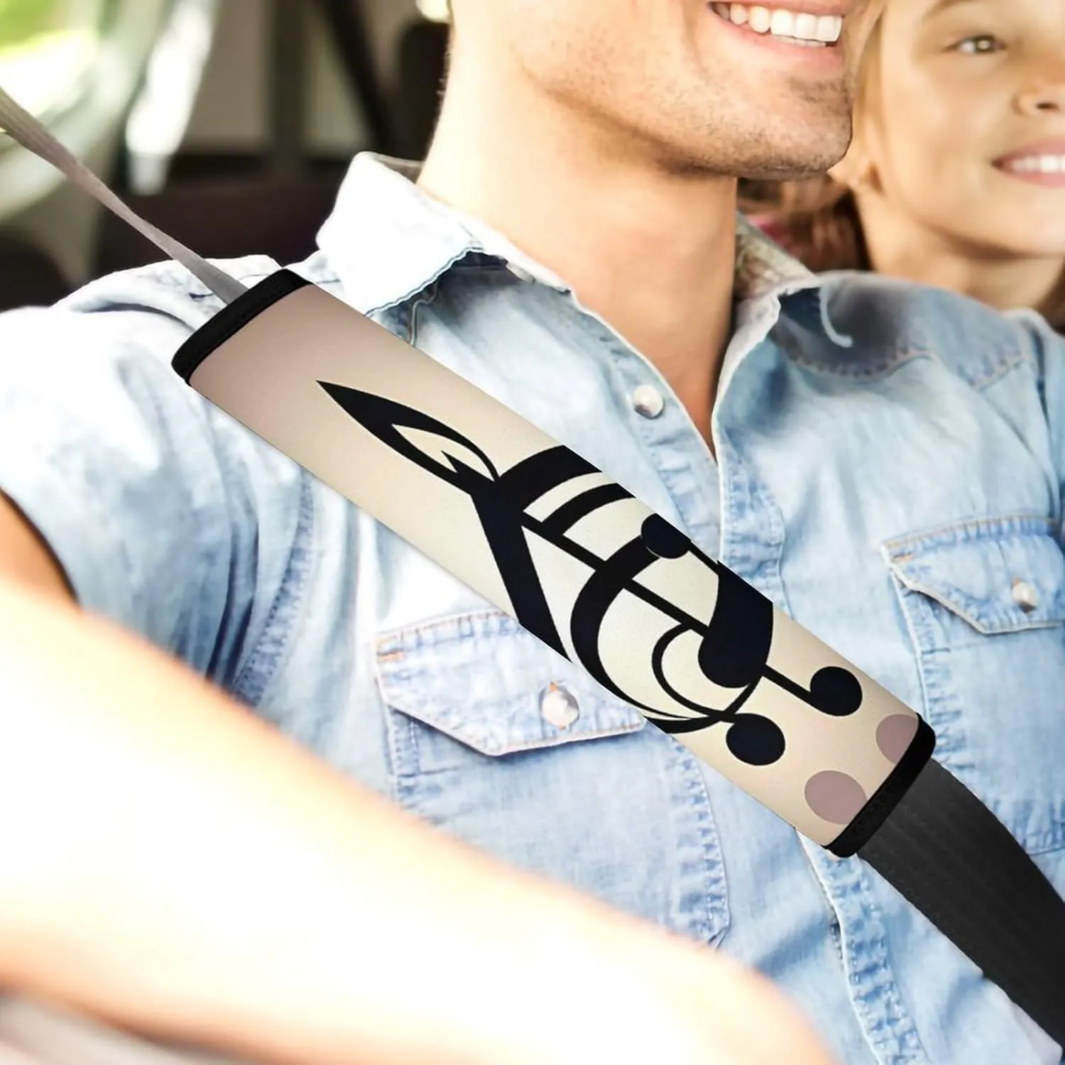 Music Note Print Auto Seat Belt Cover 2PCS Universal Car Seat Belt Shoulder Protector Pad, Protect Your Shoulders and Neck for Car Seat Belt, Shoulder Bag, Backpack