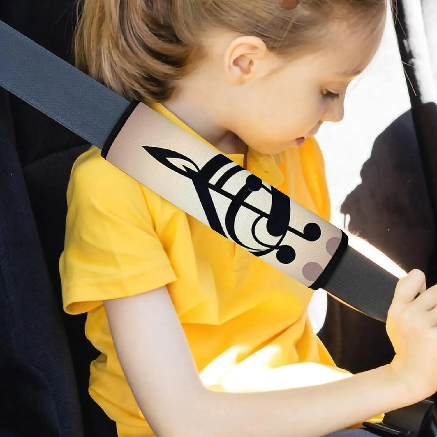 Music Note Print Auto Seat Belt Cover 2PCS Universal Car Seat Belt Shoulder Protector Pad, Protect Your Shoulders and Neck for Car Seat Belt, Shoulder Bag, Backpack