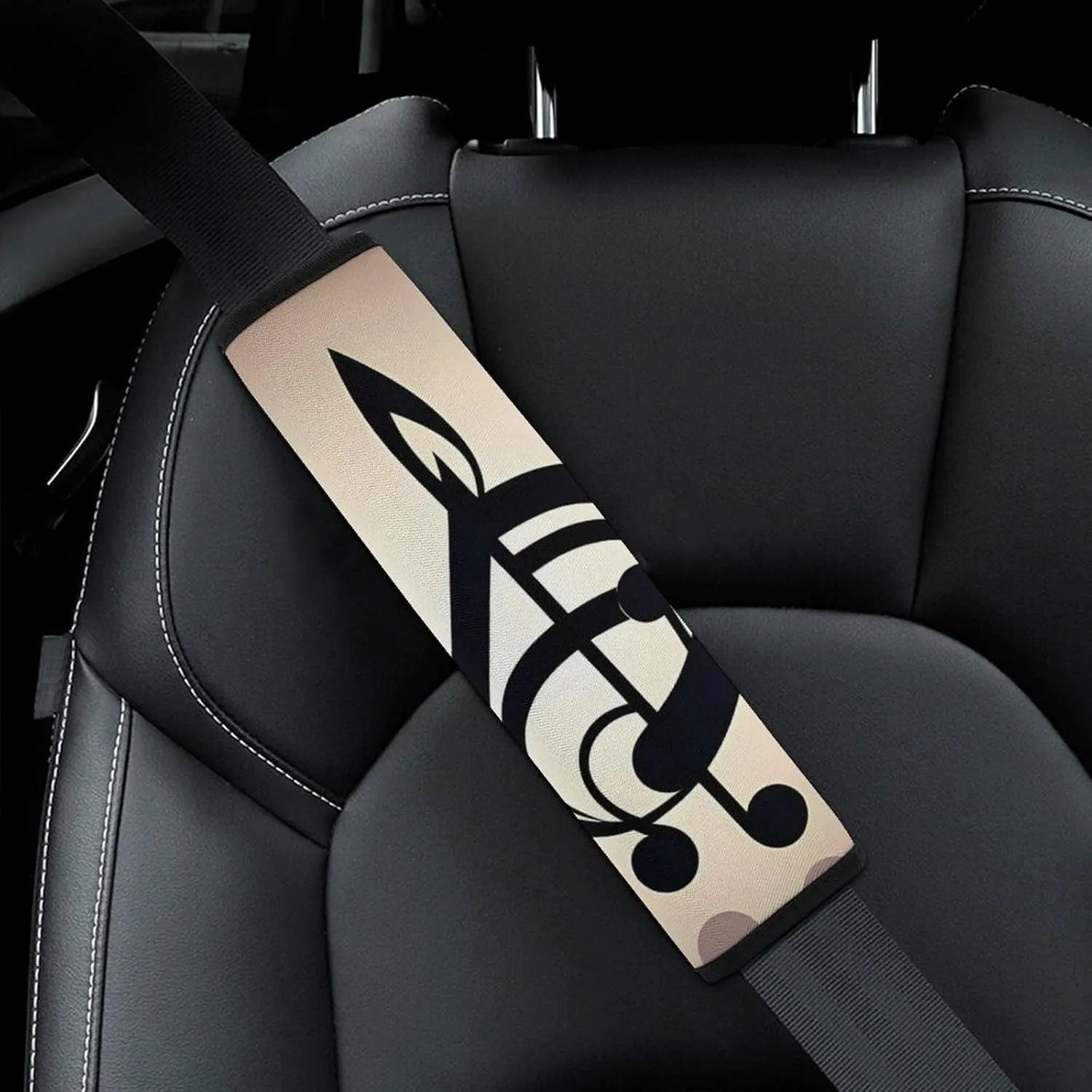 Music Note Print Auto Seat Belt Cover 2PCS Universal Car Seat Belt Shoulder Protector Pad, Protect Your Shoulders and Neck for Car Seat Belt, Shoulder Bag, Backpack