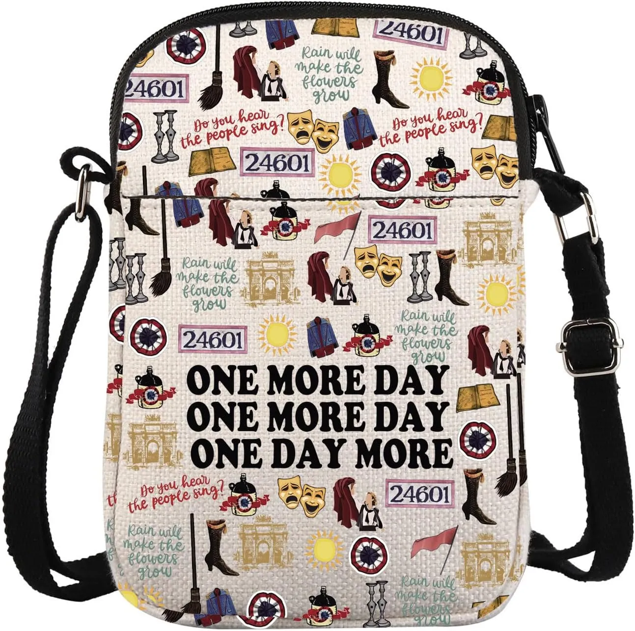 Musical Show Inspired Crossbody Bag Musical Gift Theater Lover Gift Prisoner 24601 Gift One Day More Gift