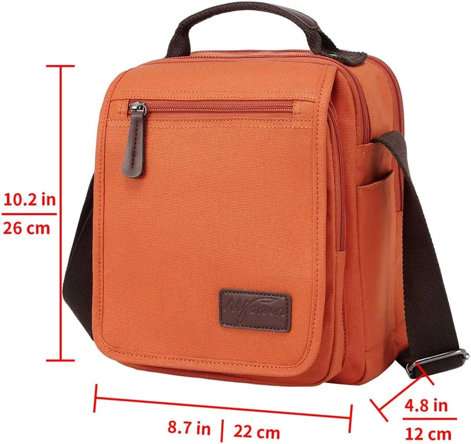 mygreen Small Canvas Crossbody Shoulder Bag Messenger Bag Work Bag