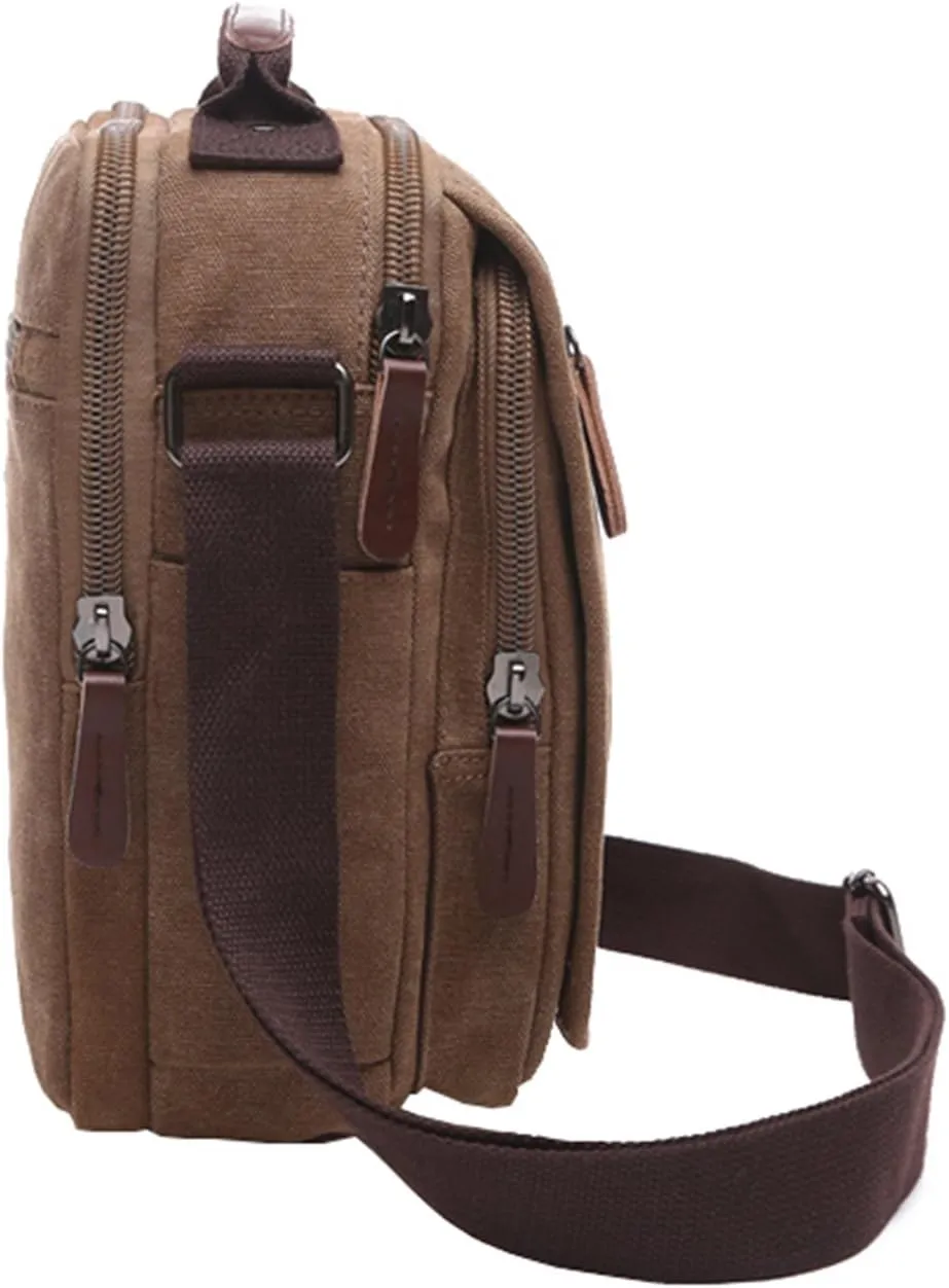 mygreen Small Canvas Crossbody Shoulder Bag Messenger Bag Work Bag