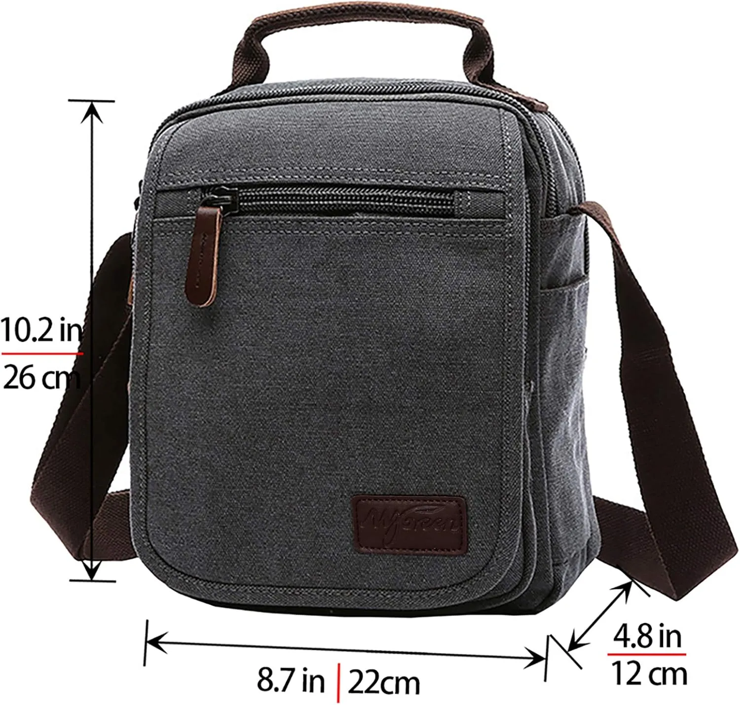 mygreen Small Canvas Crossbody Shoulder Bag Messenger Bag Work Bag