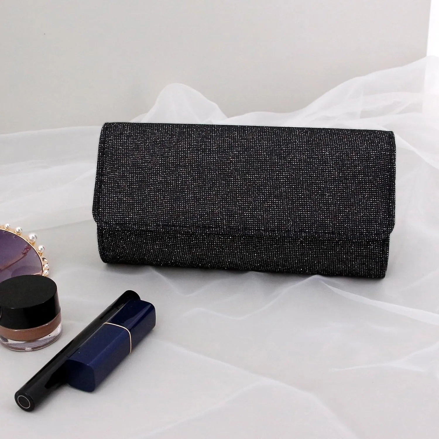 Naimo Flap Dazzling Small Clutch Bag Evening Bag With Detachable Chain