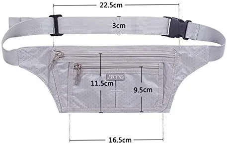 Naoki Outdoor Sports Running Jogging Cycling Hiking Camping Climbing Travel Ultra-thin Waterproof Polyester Waist Pack/Bag Runner Belt(Silver)