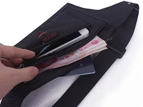 Naoki Outdoor Sports Running Jogging Cycling Hiking Camping Climbing Travel Ultra-thin Waterproof Polyester Waist Pack/Bag Runner Belt(Silver)