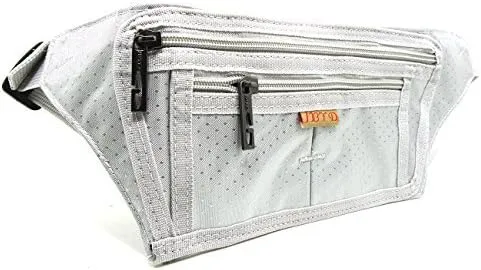 Naoki Outdoor Sports Running Jogging Cycling Hiking Camping Climbing Travel Ultra-thin Waterproof Polyester Waist Pack/Bag Runner Belt(Silver)