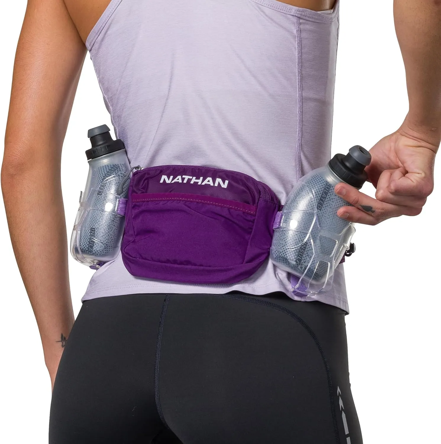 Nathan Hydration Running Belt with Flasks and Storage Pockets. Trail Mix Plus.