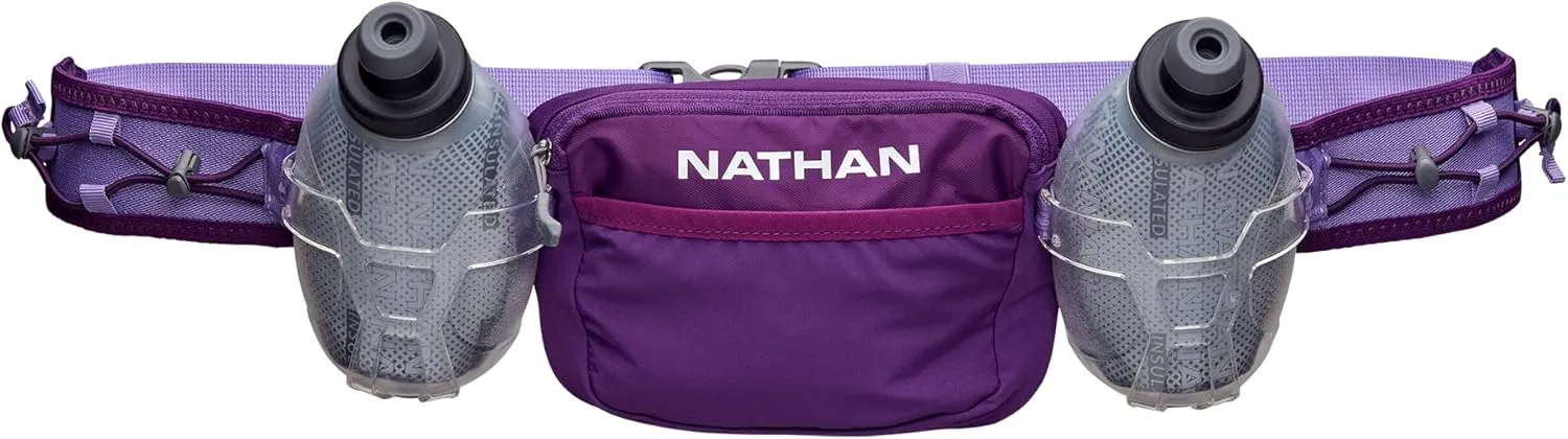 Nathan Hydration Running Belt with Flasks and Storage Pockets. Trail Mix Plus.