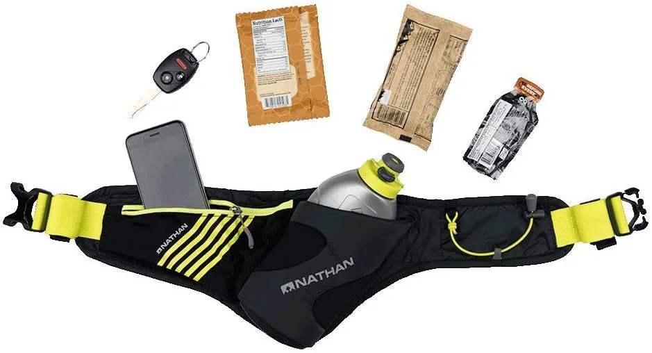 Nathan Peak Hydration Waist Pack with Storage Area & Run Flask 18oz – Running, Hiking, Camping, Cycling