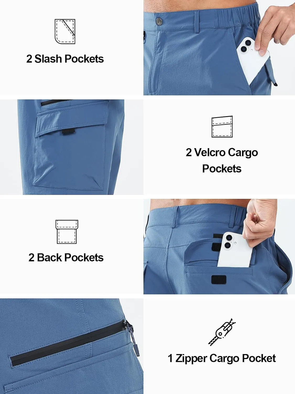 NORTHYARD Men's Casual Cargo Shorts Lightweight 9" Hiking Golf Work Quick Dry Camping Outdoor Travel Fishing with 7 Pockets