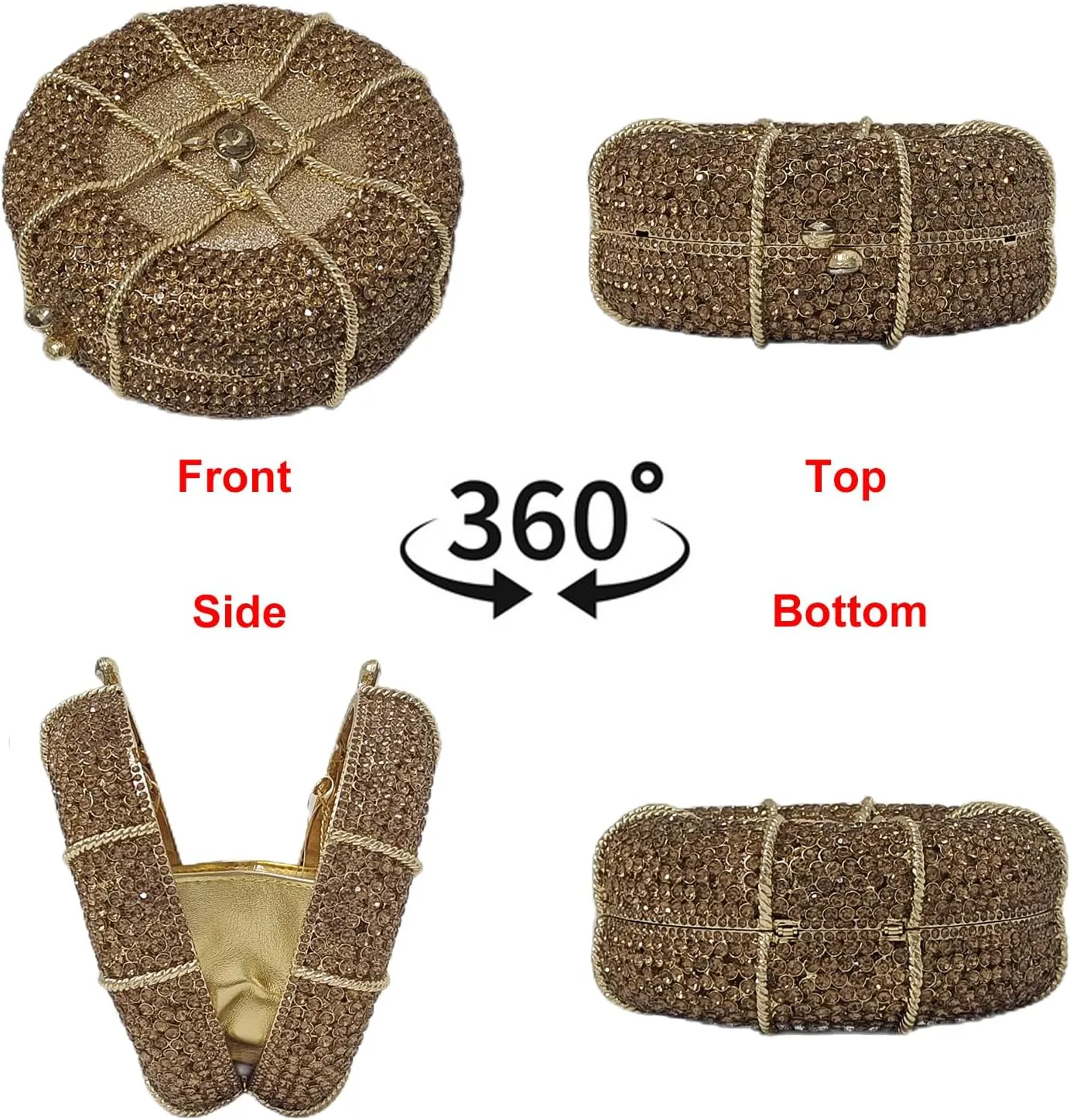Novelty Tires Shape Rhinestone Clutch Women Cocktail Evening Bags Party Crystal Purses Handbag