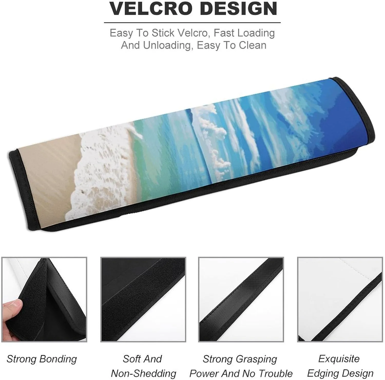 Ocean Sea Beach Auto Seat Belt Cover 1PCS Universal Car Seat Belt Shoulder Protector Pad, Protect Your Shoulders and Neck for Car Seat Belt, Shoulder Bag, Backpack