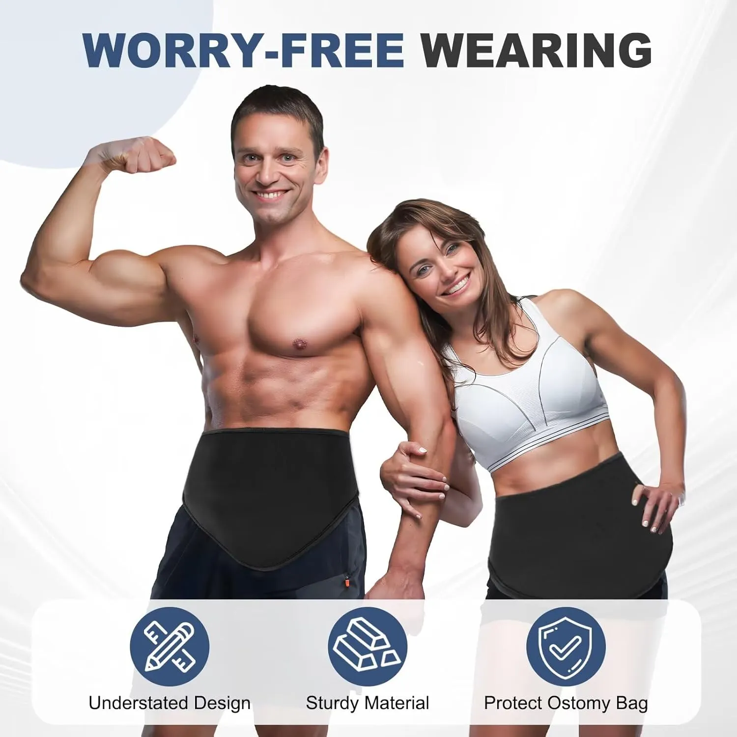 Ostomy Waist Bag Adjustable Ostomy Belt Ostomy Bag Stealth Belt Men Women Ostomy Bag Covers Colostomy Belt, Inner Pocket to Place Ostomy Pouch Ostomy Wrap (Black L Size)