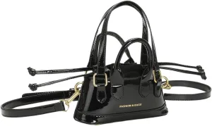 OYOANGLE Women's Metallic Letter Print Drawstring Bucket Bag Double Handle Crossbody Shoulder Handbags