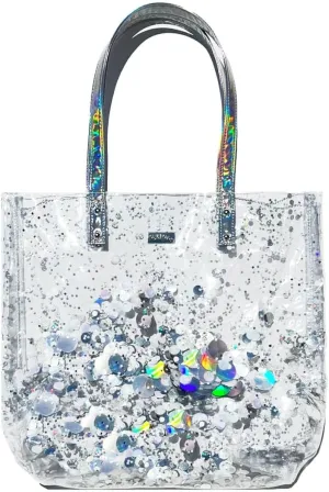 Packed Party Tote Bag - Womens Small Fashion Shoulder Bucket Bag- Trendy Look for Work Travel and the Beach (Metallic)