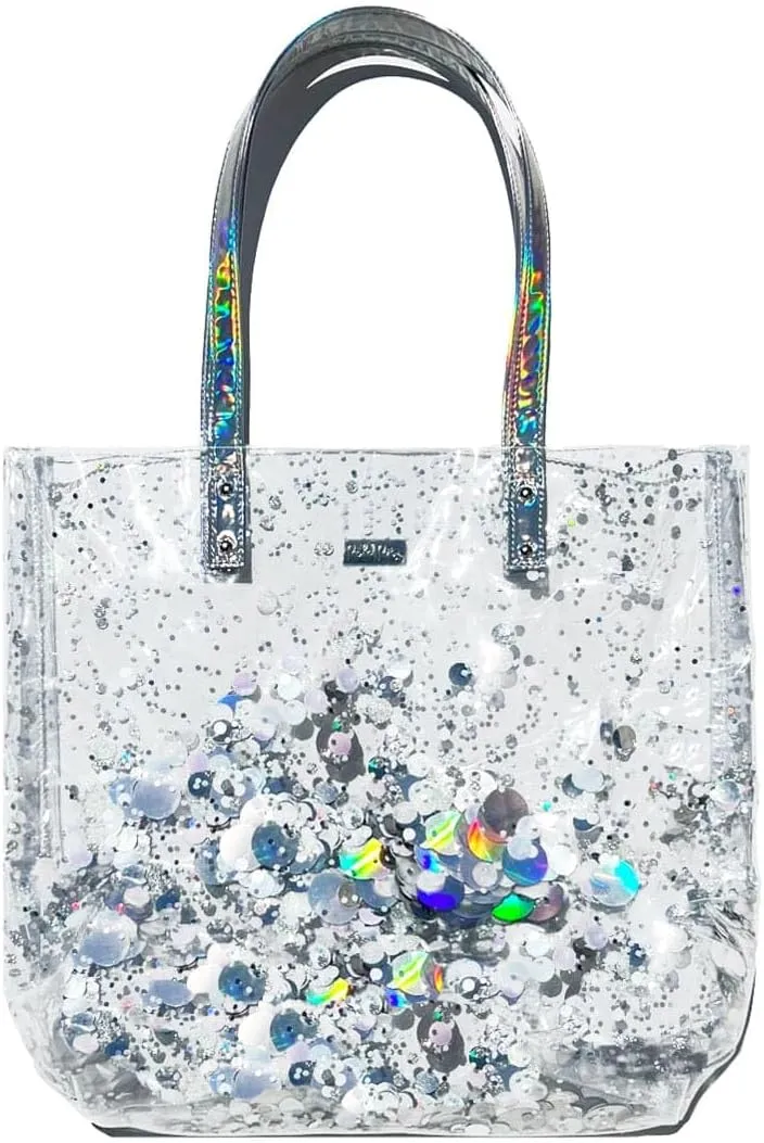 Packed Party Tote Bag - Womens Small Fashion Shoulder Bucket Bag- Trendy Look for Work Travel and the Beach (Metallic)