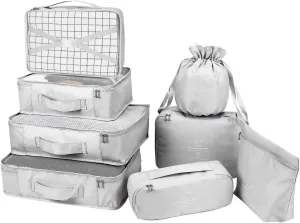 Packing Cubes 8 Sets Travel Luggage Organizers Include Waterproof Shoe Storage Bag Convenient Packing Pouches for Traveller (Grey)
