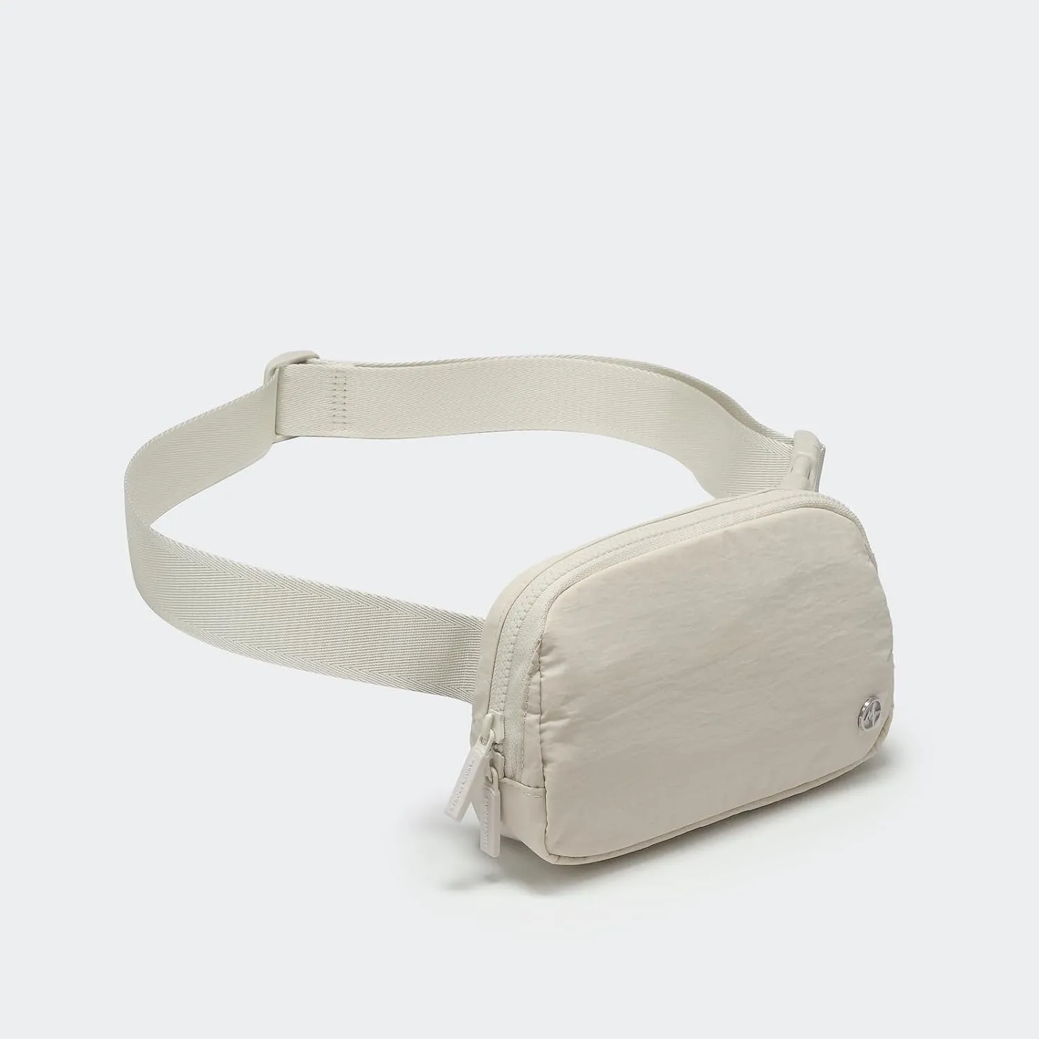 Pander Two Way Zipper Fanny Pack Nylon Everywhere Belt Bag for Women, Water Repellent Waist Packs, Crossbody Bags with Adjustable Strap (White Opal).