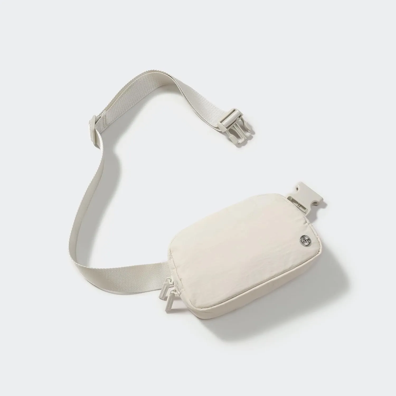 Pander Two Way Zipper Fanny Pack Nylon Everywhere Belt Bag for Women, Water Repellent Waist Packs, Crossbody Bags with Adjustable Strap (White Opal).