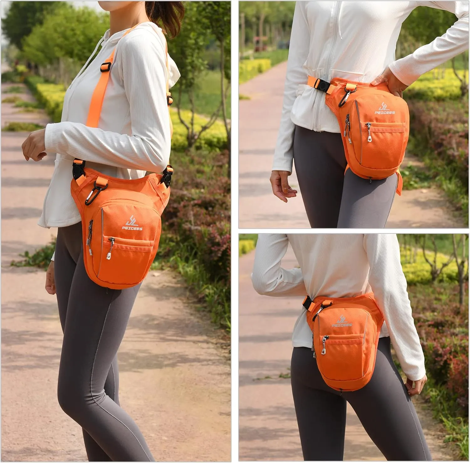 Peicees Leg Bag for Men Fanny Packs Women Men Outdoor Thigh Bags Motorcycle Ride Crossbody Backpack