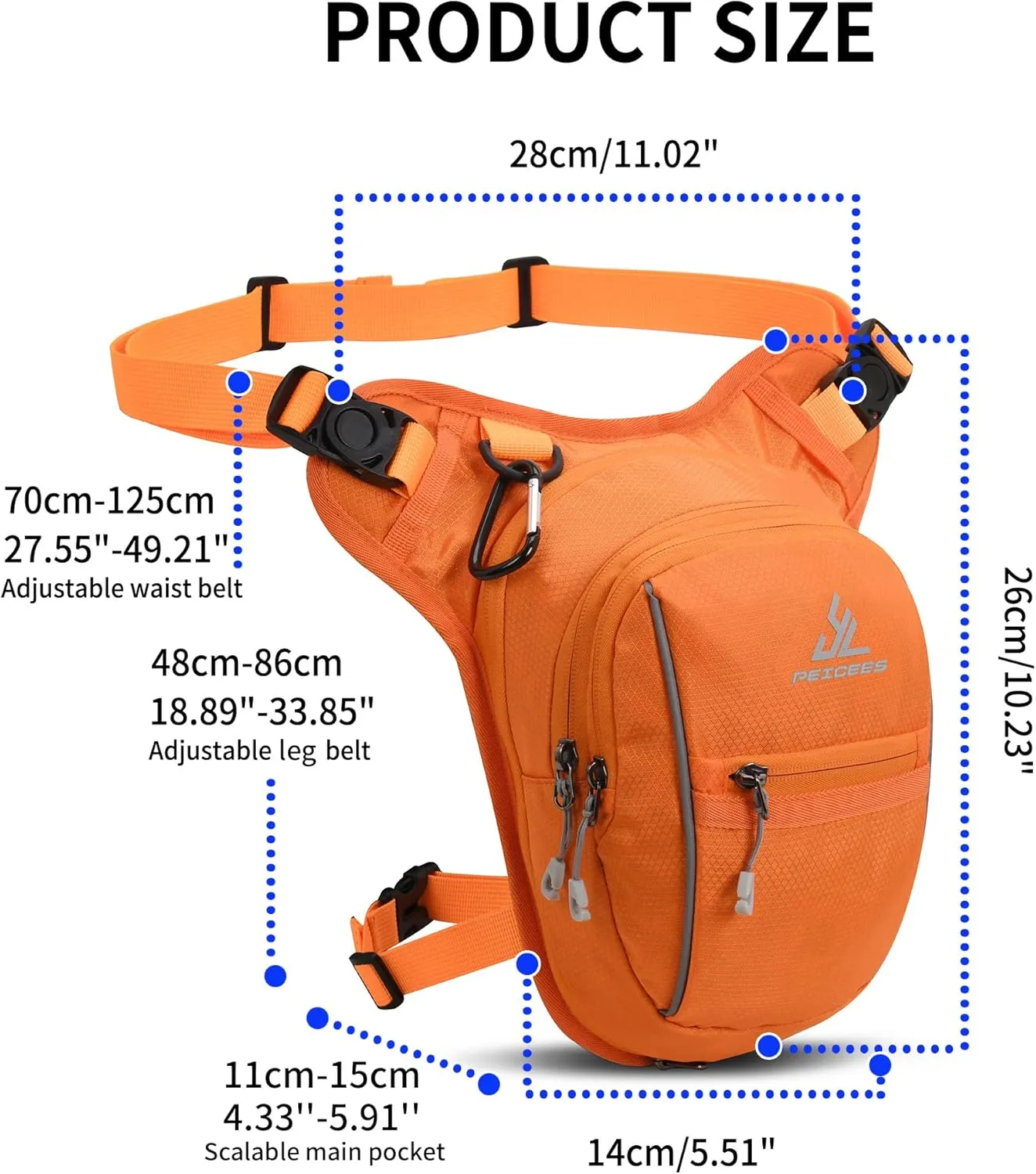 Peicees Leg Bag for Men Fanny Packs Women Men Outdoor Thigh Bags Motorcycle Ride Crossbody Backpack