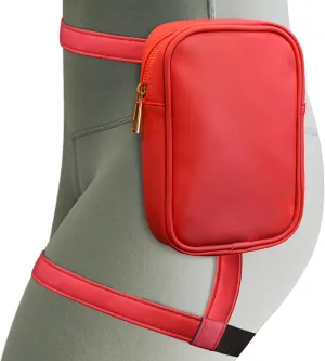 Peicees Womens Drop Leg Bag with Leg Strap Leather Thigh Bag for Motorcycle Costume Accessories Fashion Fanny Bag Belt Pouch