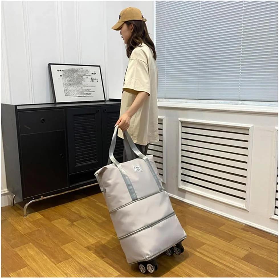 Pepepo Travel Bag With Wheels, 2025 New Large Capacity Travel Bag - Universal Wheel Removable, Large Capacity Wide-Open (MISTY BLUE)