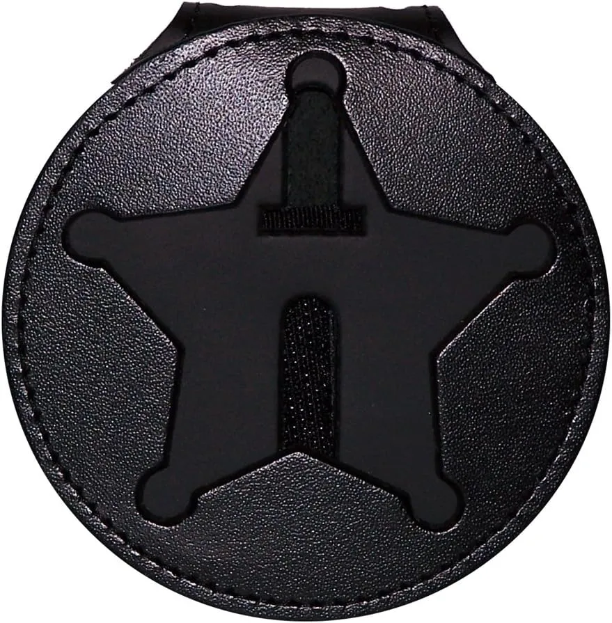 Perfect Fit Shield Wallets Florida Sheriff Five-Point Star Badge Holder (Black, Cutout PF185, 2.7 inches Tall)