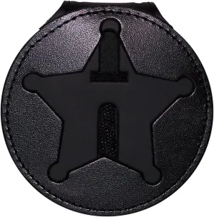 Perfect Fit Shield Wallets Florida Sheriff Five-Point Star Badge Holder (Black, Cutout PF185, 2.7 inches Tall)