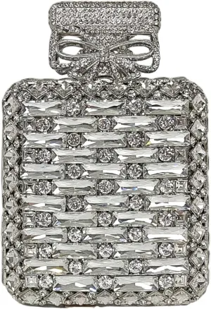 Perfume Bottle Shaped Diamond Clutch Purses for Women Sparkly Rhinestone Party Wedding Handbag Prom Evening Bag