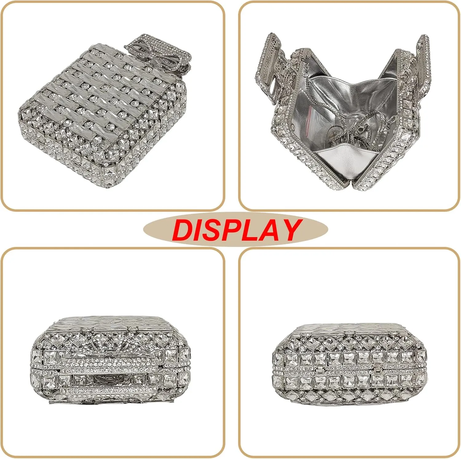 Perfume Bottle Shaped Diamond Clutch Purses for Women Sparkly Rhinestone Party Wedding Handbag Prom Evening Bag