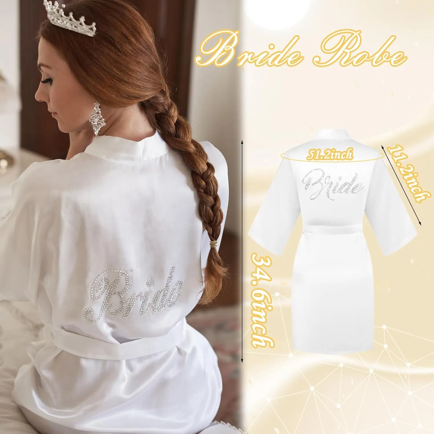 Personalized Initial Wedding Bride Slippers, Bridal Shower Gifts, to Be Gifts, Robe Hair Clip MRS Makeup Bag