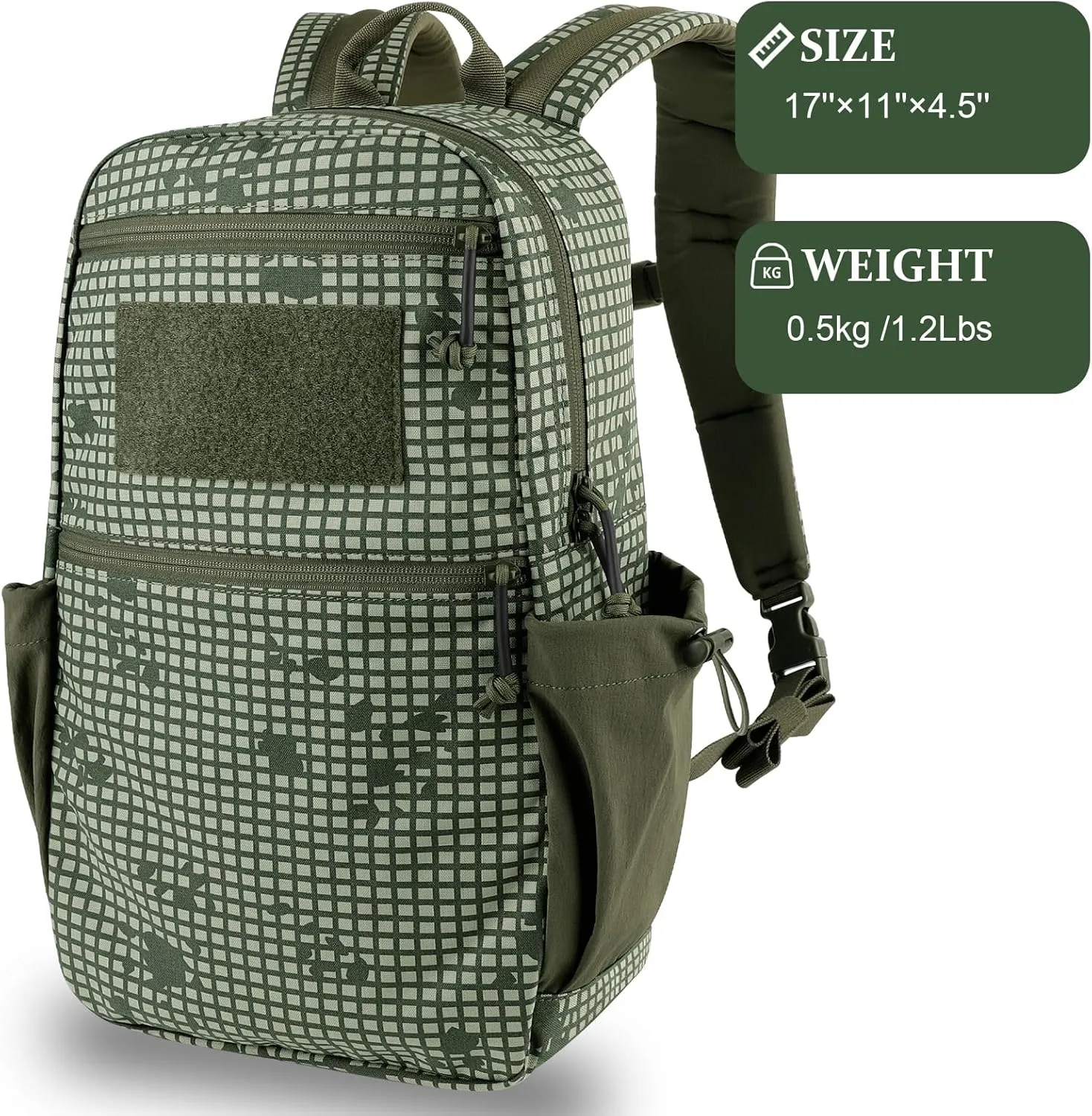 PETAC GEAR 14L Daypack Outdoor EDC Backpack Lightweight Tactical Range Pack Travel Hiking waterproof Daypacks (DC)