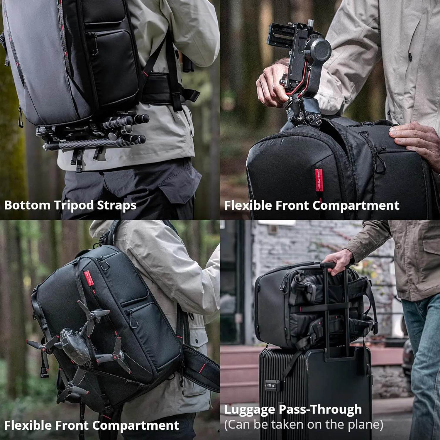 PGYTECH OneMo 2 25L-33L Camera Backpack with Shoulder Bag for 16“ Laptop for Photographers, Waterproof DSLR Backpack for Canon/Nikon/Sony, Drone Backpack for DJI Mini 3 Pro/Mavic 3/ FPV(Olivine Camo)