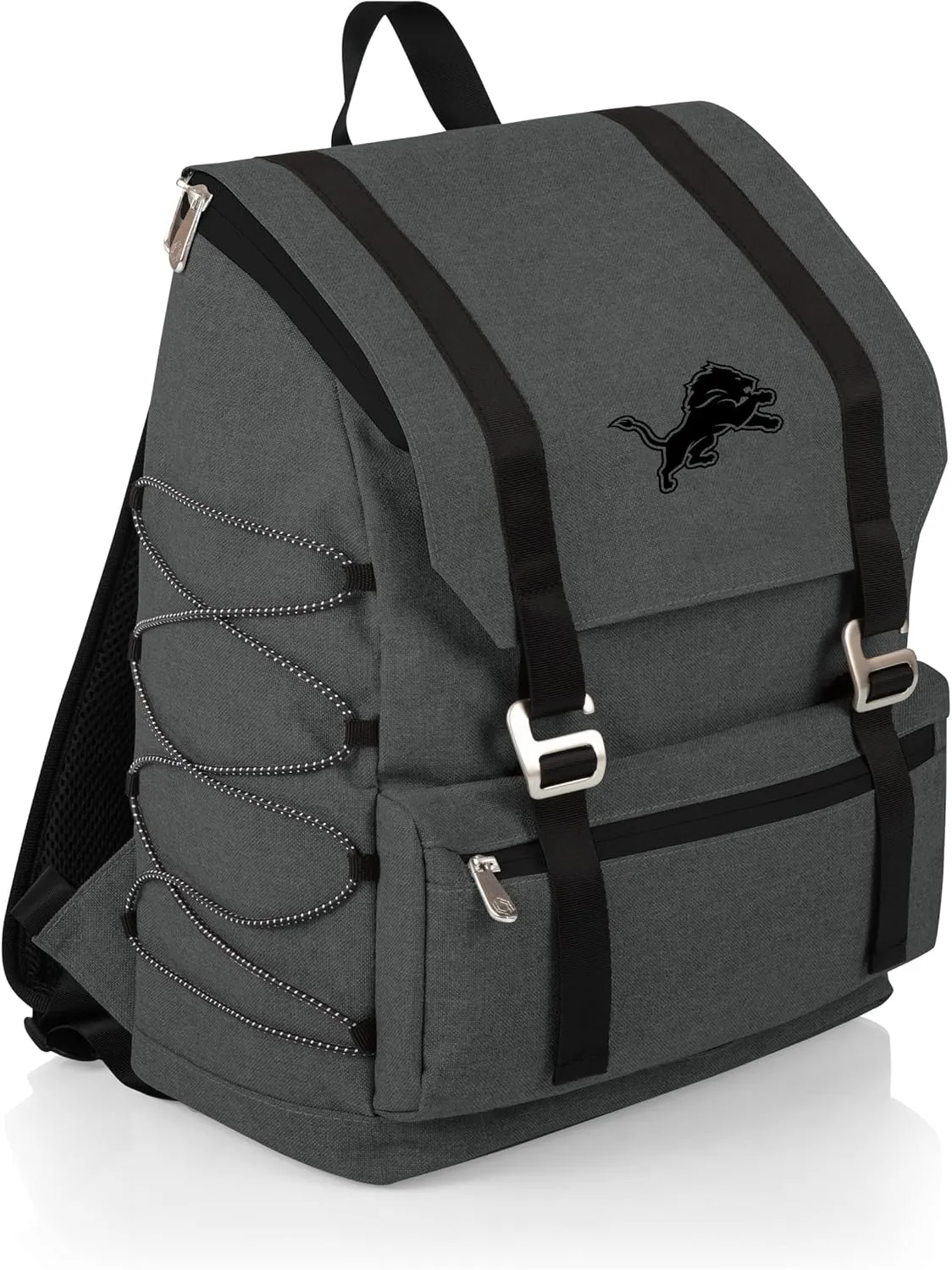 PICNIC TIME NFL Detroit Lions OTG Traverse Backpack Cooler - Soft Cooler Backpack - Hiking Backpack, (Heathered Gray)