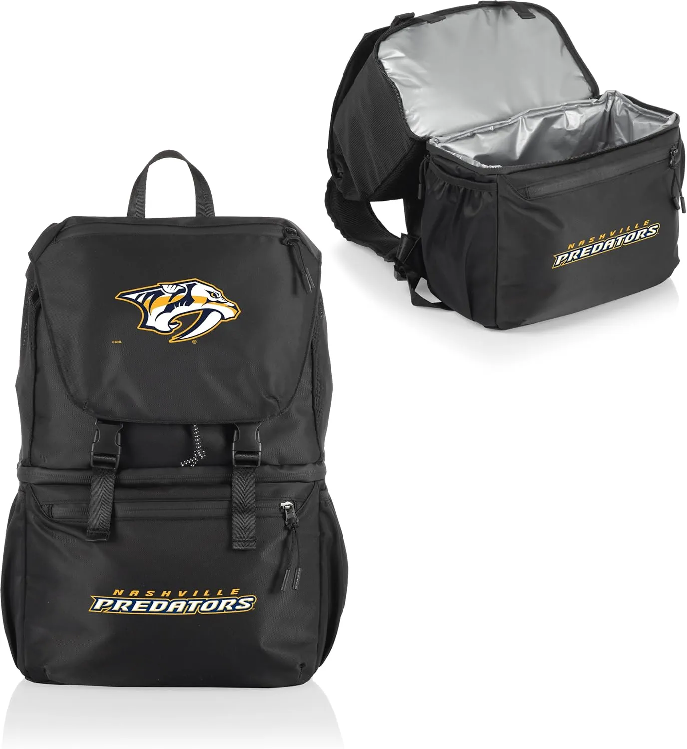 PICNIC TIME NHL Nashville Predators Tarana Backpack Cooler Made with Recycled Material, Soft Cooler Backpack, Upcycled Cooler Bag, (Carbon Black)