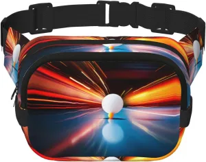 ping-pong Printed multifunctional waist bag, unisex trendy messenger bag, travel sports storage bag