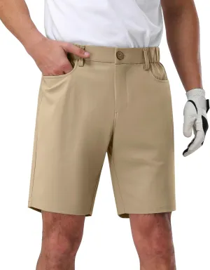 Pioneer Camp Men's Dress Golf Shorts Flat Front Elastic Waist 9 Inch Inseam Quick Dry Stretch Lightweight Shorts with Pockets