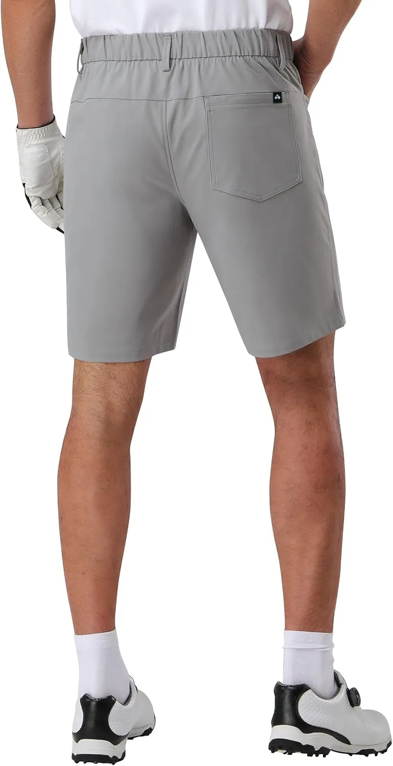 Pioneer Camp Men's Dress Golf Shorts Flat Front Elastic Waist 9 Inch Inseam Quick Dry Stretch Lightweight Shorts with Pockets