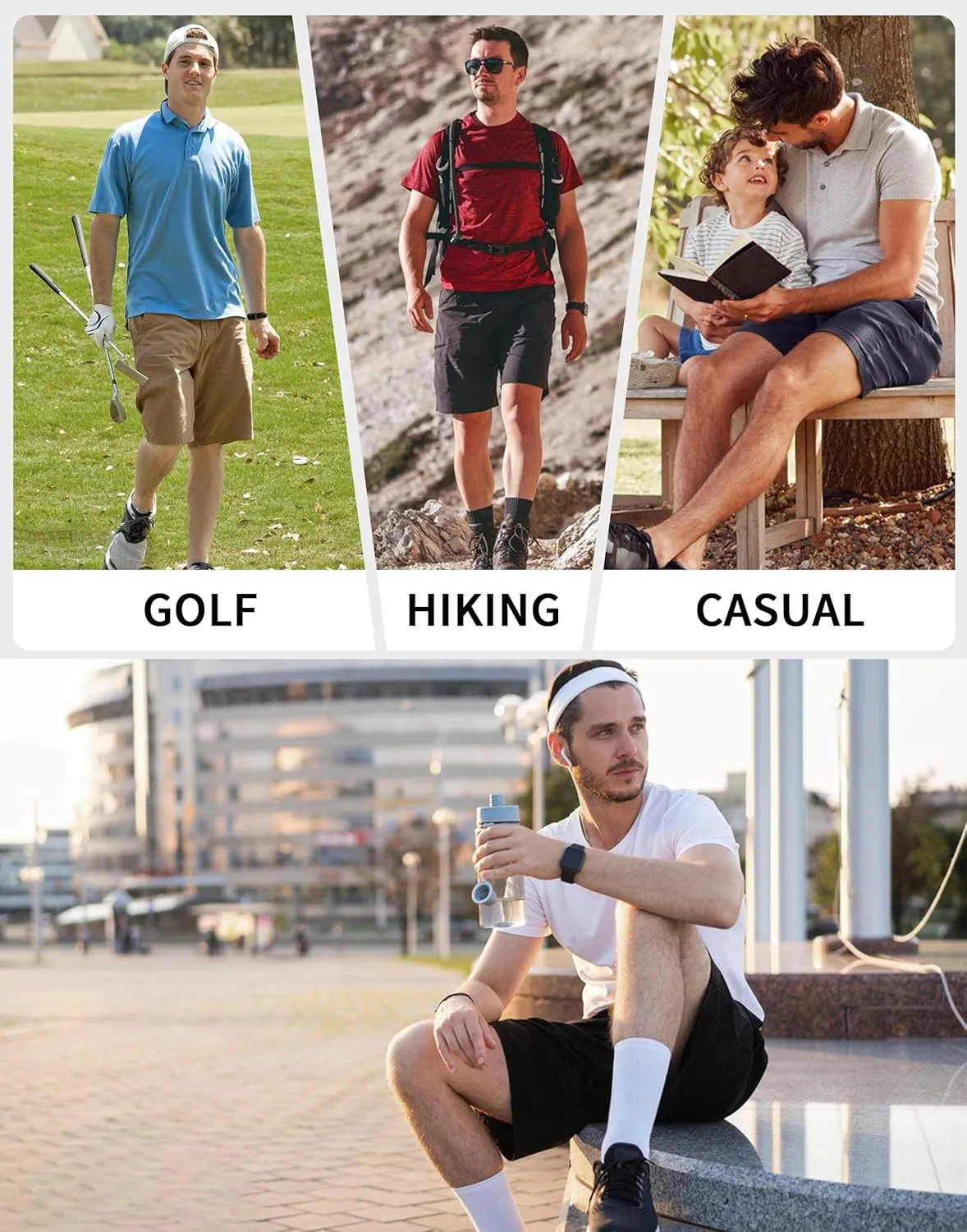 Pioneer Camp Men's Dress Golf Shorts Flat Front Elastic Waist 9 Inch Inseam Quick Dry Stretch Lightweight Shorts with Pockets