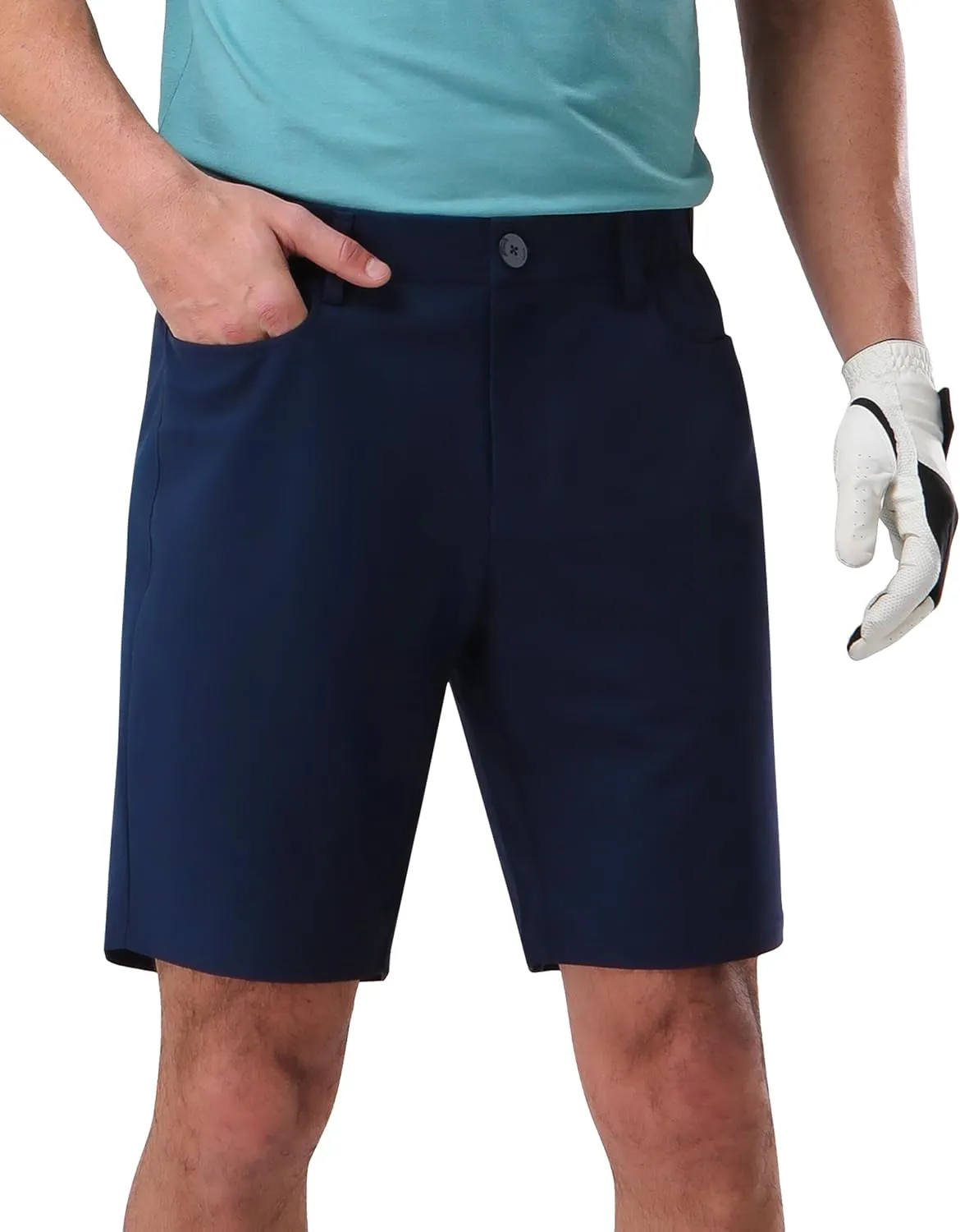 Pioneer Camp Men's Dress Golf Shorts Flat Front Elastic Waist 9 Inch Inseam Quick Dry Stretch Lightweight Shorts with Pockets