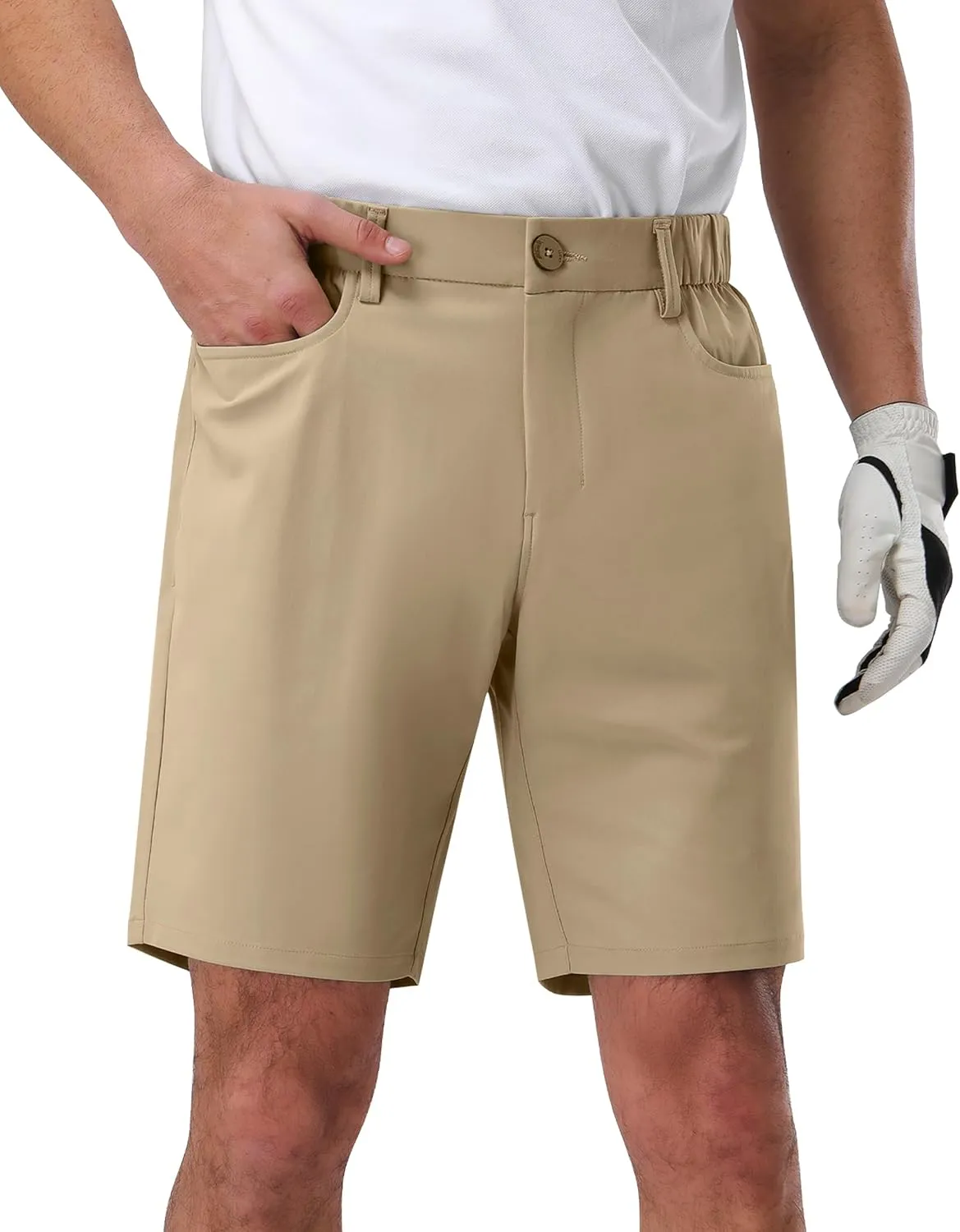 Pioneer Camp Men's Dress Golf Shorts Flat Front Elastic Waist 9 Inch Inseam Quick Dry Stretch Lightweight Shorts with Pockets