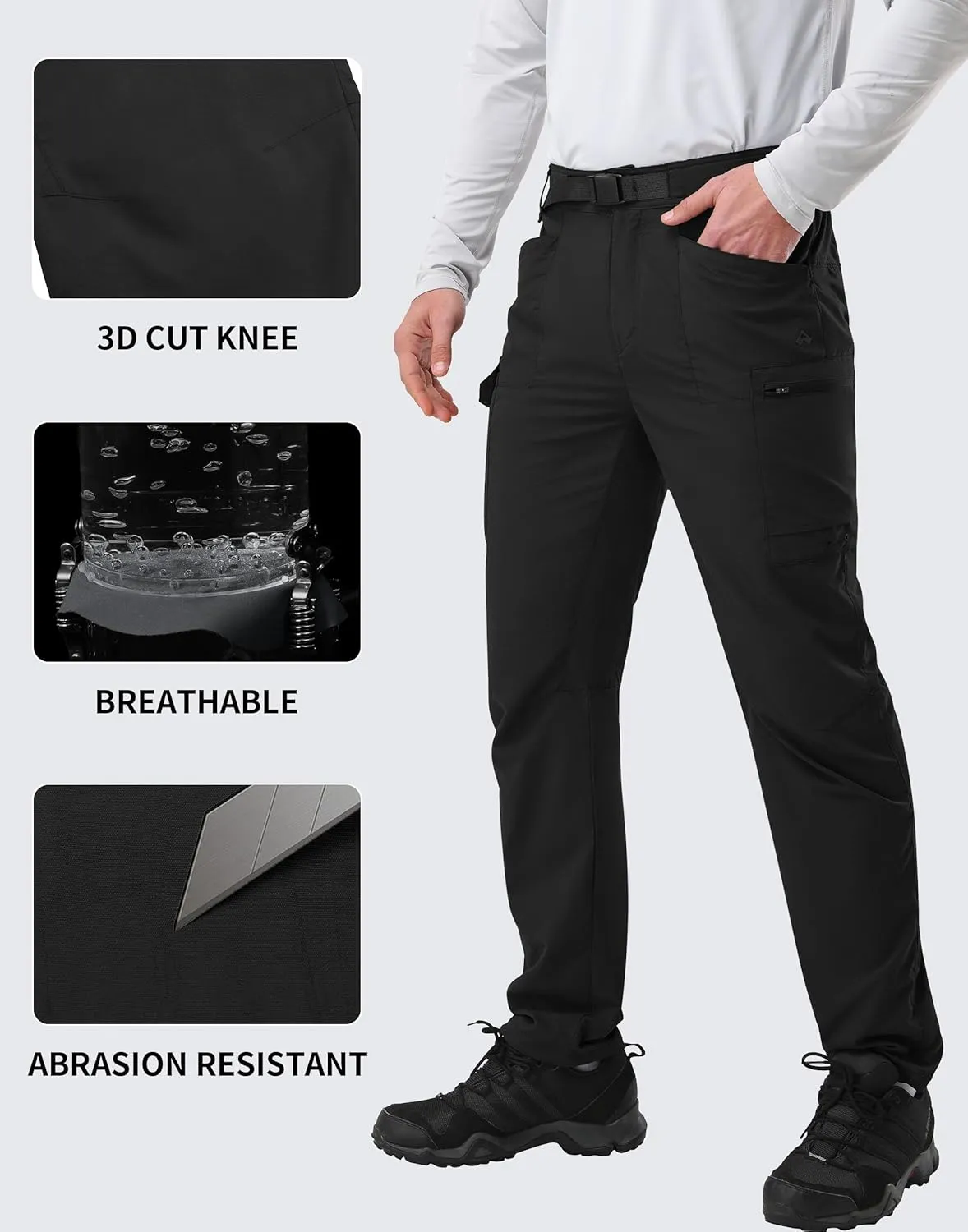 Pioneer Camp Men's Hiking Cargo Pants Lightweight Quick Dry Outdoor Water Resistant Work Tactical Pant for Men Travel Fishing