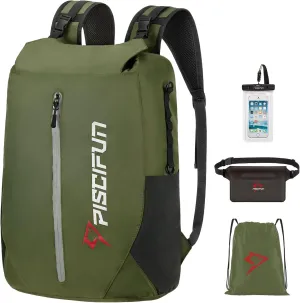 Piscifun Dry Bag Waterproof, Lightweight Dry Backpack with Waist Pouch and Phone Case for Kayaking, Boating 10L 20L 30L