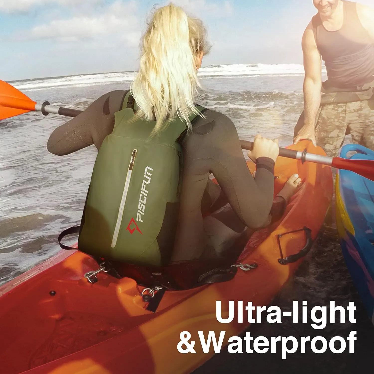 Piscifun Dry Bag Waterproof, Lightweight Dry Backpack with Waist Pouch and Phone Case for Kayaking, Boating 10L 20L 30L