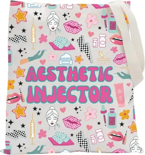 POFULL Aesthetic Injector Tote Bag Esthetician Gifts Aesthetic Nurse Gift Dermatology Shoulder Bag