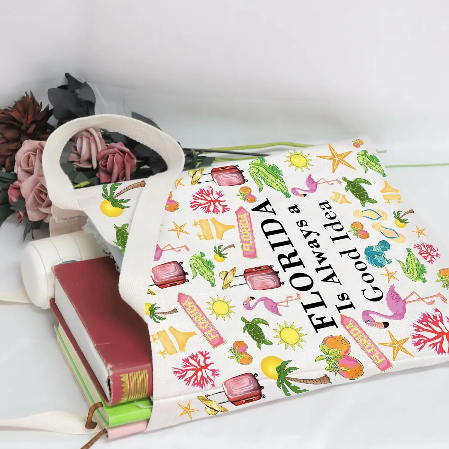 POFULL Florida vacation Gift Florida Is Always a Good Idea Cosmetic Bag Florida Travel Gift